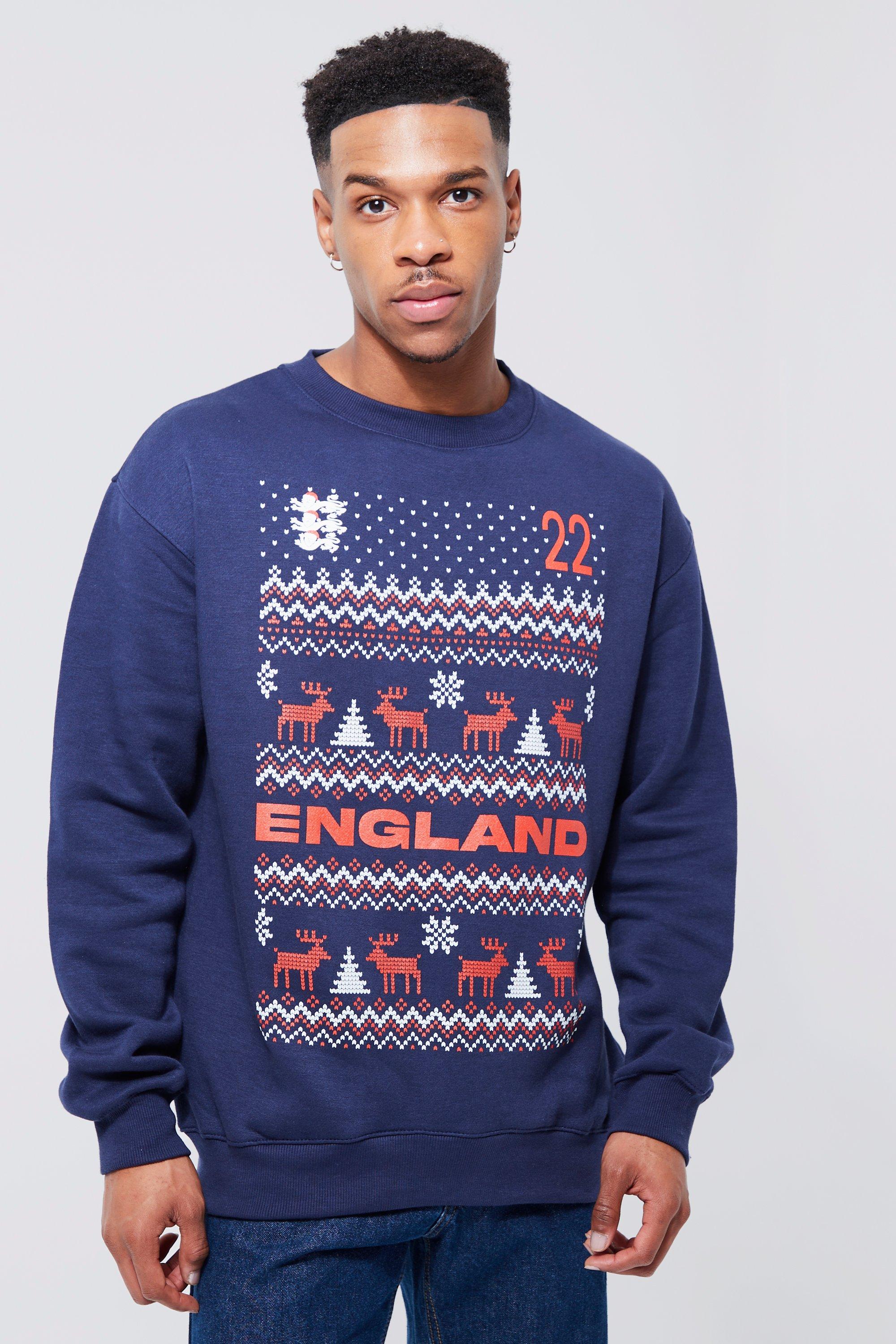 Men's Oversized England 22 Christmas Sweatshirt
